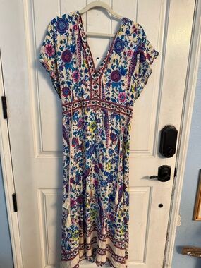 Coco Cabana Floral V-Neck Maxi Dress